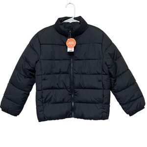 The Children's Place Black Puffer Zip Up Jacket Water Resistant NEW Boy S (5/6)
